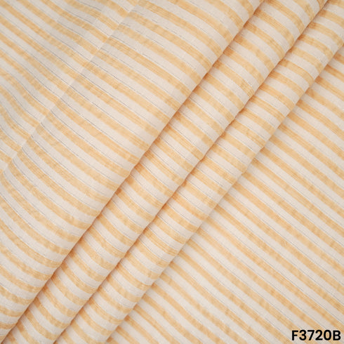Stripes Print Lurex Seer Sakkar Cotton Fabric-3720